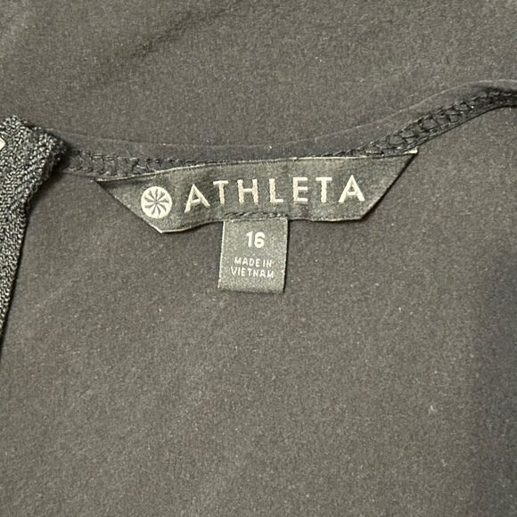 Athleta Womens Black Sleeveless Jumpsuit Size 16 Elastic Waist Tapered Utility - Picture 10 of 10